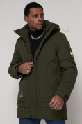 Купить Спортивная молодежная куртка удлиненная мужская цвета хаки 90016Kh, фото 7