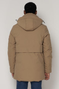 Купить Спортивная молодежная куртка удлиненная мужская бежевого цвета 90017B, фото 5