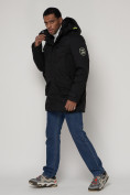 Купить Спортивная молодежная куртка удлиненная мужская черного цвета 90017Ch, фото 3