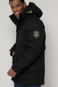 Купить Спортивная молодежная куртка удлиненная мужская черного цвета 90017Ch, фото 9