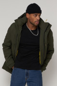 Купить Спортивная молодежная куртка удлиненная мужская цвета хаки 90017Kh, фото 13