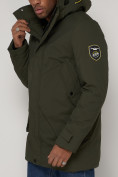 Купить Спортивная молодежная куртка удлиненная мужская цвета хаки 90017Kh, фото 16