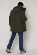 Купить Спортивная молодежная куртка удлиненная мужская цвета хаки 90017Kh, фото 17