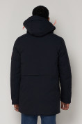 Купить Спортивная молодежная куртка удлиненная мужская темно-синего цвета 90017TS, фото 10