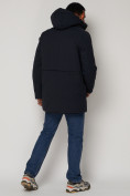 Купить Спортивная молодежная куртка удлиненная мужская темно-синего цвета 90017TS, фото 4
