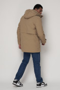 Купить Спортивная молодежная куртка удлиненная мужская бежевого цвета 90020B, фото 3
