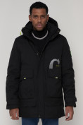Купить Спортивная молодежная куртка удлиненная мужская черного цвета 90020Ch, фото 10