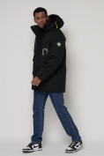 Купить Спортивная молодежная куртка удлиненная мужская черного цвета 90020Ch, фото 2