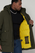 Купить Спортивная молодежная куртка удлиненная мужская цвета хаки 90020Kh, фото 12