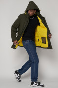 Купить Спортивная молодежная куртка удлиненная мужская цвета хаки 90020Kh, фото 7