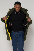Купить Спортивная молодежная куртка удлиненная мужская цвета хаки 9005Kh, фото 13