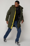 Купить Спортивная молодежная куртка удлиненная мужская цвета хаки 9005Kh, фото 7