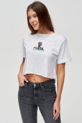Купить Топ футболка женская белого цвета 9008Bl, фото 4