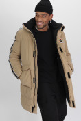Купить Спортивная молодежная куртка удлиненная мужская бежевого цвета 9009B, фото 24