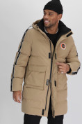 Купить Спортивная молодежная куртка удлиненная мужская бежевого цвета 9009B, фото 25