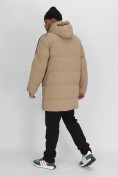 Купить Спортивная молодежная куртка удлиненная мужская бежевого цвета 9009B, фото 5