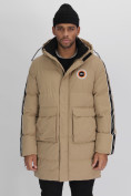 Купить Спортивная молодежная куртка удлиненная мужская бежевого цвета 9009B, фото 9