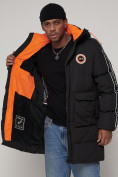 Купить Спортивная молодежная куртка удлиненная мужская черного цвета 9009Ch, фото 13