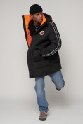Купить Спортивная молодежная куртка удлиненная мужская черного цвета 9009Ch, фото 6