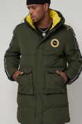 Купить Спортивная молодежная куртка удлиненная мужская цвета хаки 9009Kh, фото 10