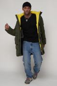 Купить Спортивная молодежная куртка удлиненная мужская цвета хаки 9009Kh, фото 12