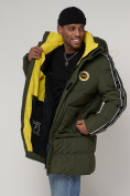 Купить Спортивная молодежная куртка удлиненная мужская цвета хаки 9009Kh, фото 14