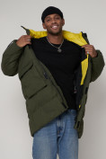 Купить Спортивная молодежная куртка удлиненная мужская цвета хаки 9009Kh, фото 16