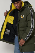 Купить Спортивная молодежная куртка удлиненная мужская цвета хаки 9009Kh, фото 17