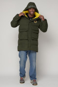 Купить Спортивная молодежная куртка удлиненная мужская цвета хаки 9009Kh, фото 4