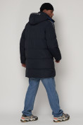 Купить Спортивная молодежная куртка удлиненная мужская темно-синего цвета 9009TS, фото 5