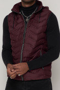 Купить Спортивная жилетка утепленная мужская бордового цвета 901Bo, фото 15