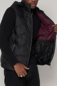 Купить Спортивная жилетка утепленная мужская черного цвета 901Ch, фото 11