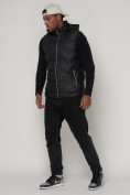 Купить Спортивная жилетка утепленная мужская черного цвета 901Ch, фото 3