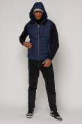 Купить Спортивная жилетка утепленная мужская темно-синего цвета 901TS, фото 5