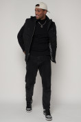 Купить Спортивная жилетка утепленная мужская черного цвета 902Ch, фото 10