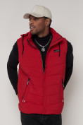 Купить Спортивная жилетка утепленная мужская красного цвета 902Kr, фото 6