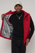 Купить Спортивная жилетка утепленная мужская красного цвета 902Kr, фото 9