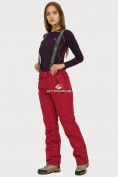 Купить Брюки горнолыжные женские бордового цвета 906Bo, фото 3