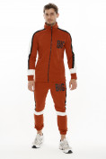 Купить Спортивный костюм трикотажный оранжевого цвета 9156O, фото 3