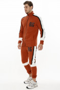 Купить Спортивный костюм трикотажный оранжевого цвета 9156O