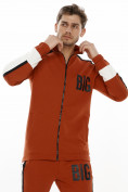 Купить Спортивный костюм трикотажный оранжевого цвета 9156O, фото 4