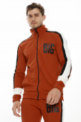 Купить Спортивный костюм трикотажный оранжевого цвета 9156O, фото 5