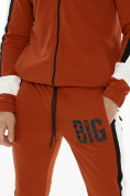 Купить Спортивный костюм трикотажный оранжевого цвета 9156O, фото 7
