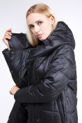 Купить Куртка зимняя женская молодежная стеганная черного цвета 9163_01Ch, фото 7