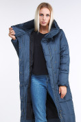 Купить Куртка зимняя женская молодежная стеганная темно-синий цвета 9163_20TS, фото 6