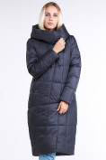 Купить Куртка зимняя женская молодежная стеганная темно-серого цвета 9163_29TC, фото 2