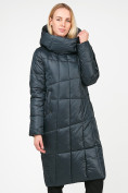 Купить Куртка зимняя женская молодежная стеганная темно-серого цвета 9163_03TC, фото 2