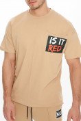 Купить Костюм джоггеры с футболкой бежевого цвета 9181B, фото 9