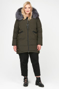 Купить Куртка зимняя женская молодежная цвета хаки 92-955_8Kh, фото 2