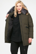Купить Куртка зимняя женская молодежная цвета хаки 92-955_8Kh, фото 7